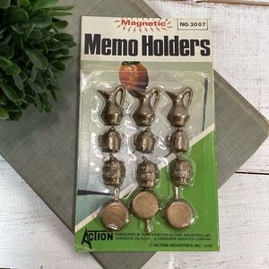NOS Vintage Action Industries Magnetic Memo Holders, Refrigerator Magnets